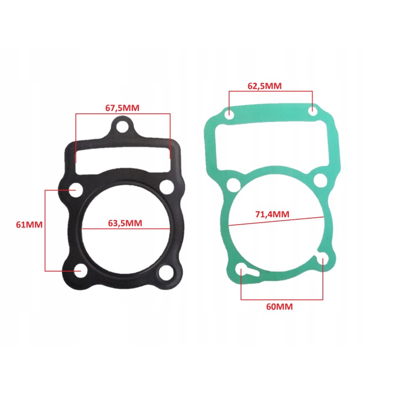 Head and cylinder gasket for atv cross 200cc