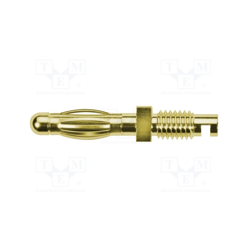 1 pcs x SCHu00dcTZINGER - FK 1215 AU - Plug, 4mm banana, 32A, 33VAC, 70VDC, 31.5mm, gold-plated, Thread: M5