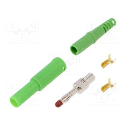 1 pcs x SCHu00dcTZINGER - SFK 30 S NI / OK / GN - Plug, 4mm banana, 32A, 1kVDC, green, insulated, Max.wire diam: 4mm
