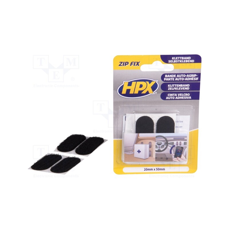 1 set x HPX - ZF1000 - Tape: hook and loop, W: 20mm, L: 0.05m, Thk: 2.1mm, synthetic rubber