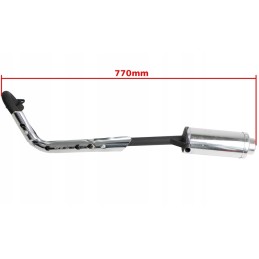 Exhaust muffler quad atv 139fmb 4t 110 125 black chrome