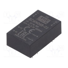 1 pcs x MEAN WELL - SCWN06B-03 - Converter: DC/DC, 6W, Uin: 18÷36V, Uout: 3.3VDC, Iout: 1200mA, DIP24