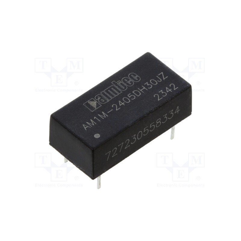 1 pcs x AIMTEC - AM1M-2405DH30JZ - Converter: DC/DC, 1W, Uin: 21.6÷26.4V, Uout: -5VDC, Uout2: 5VDC, THT