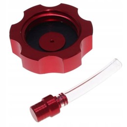 Universal aluminum fuel filler cap, red, small diameter