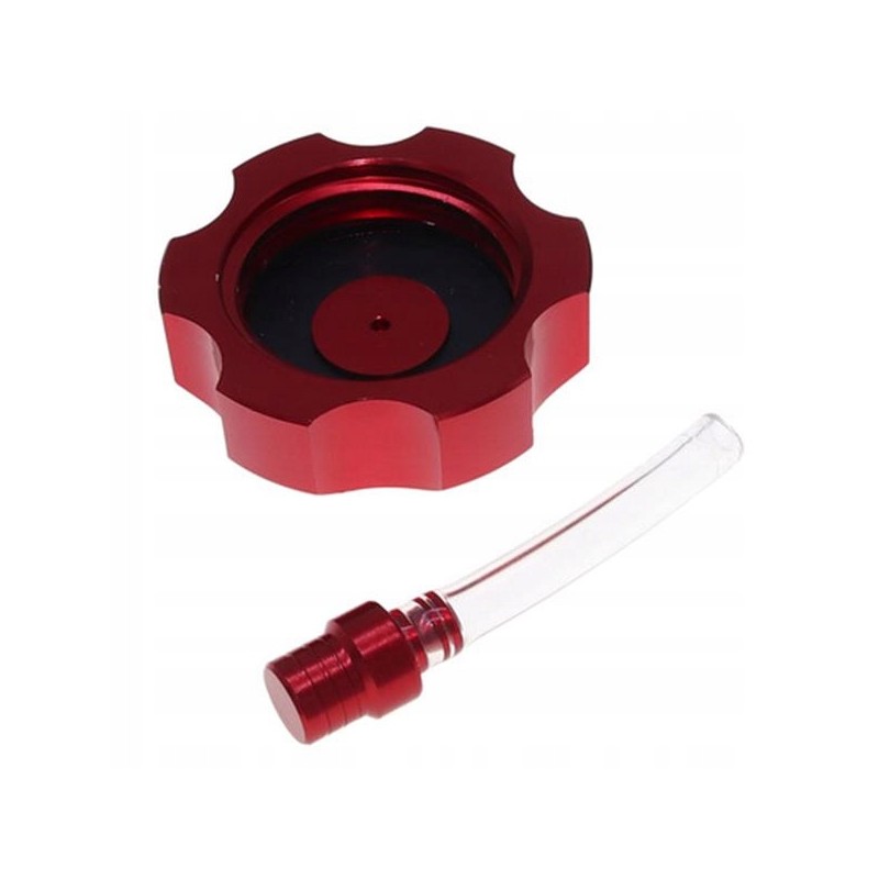 Universal aluminum fuel filler cap, red, small diameter