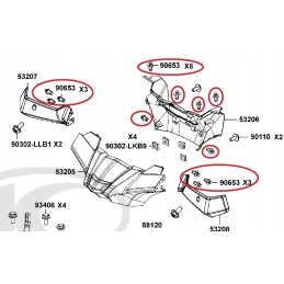 Clip rivet latch clip Kymco MXU 700 19