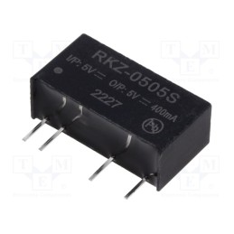 1 pcs x RECOM - RKZ-0505S - Converter: DC/DC, 2W, Uin: 4.5÷5.5V, Uout: 5VDC, Iout: 400mA, SIP7