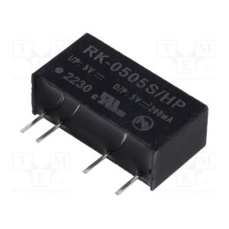 1 pcs x RECOM - RK-0505S/HP - Converter: DC/DC, 1W, Uin: 4.5÷5.5V, Uout: 5VDC, Iout: 200mA, SIP7