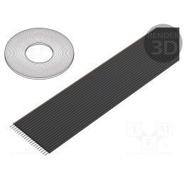 1 rol x 3M - 3319/20 (100FT) - Wire: ribbon, 1.27mm, stranded, Cu, unshielded, PVC, black, 30.5m