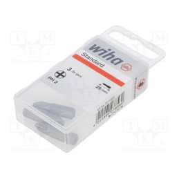 1 set x WIHA - 7856 - Screwdriver bit, Phillips, PH2, Overall len: 25mm, 3pcs, STANDARD