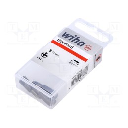 1 set x WIHA - 7855 - Screwdriver bit, Phillips, PH1, Overall len: 25mm, 3pcs, STANDARD