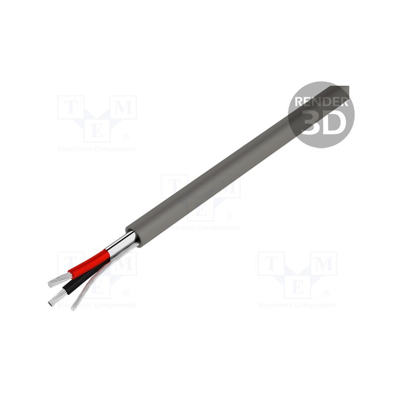 1 rol x ALPHA WIRE - 2402C SL001 - Wire, Alpha Essential C&C, 2x22AWG, shielded,Al-PET foil, PVC