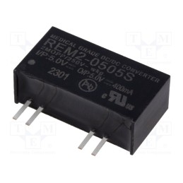 1 pcs x RECOM - REM2-0505S - Converter: DC/DC, 2W, Uin: 4.5÷5.5V, Uout: 5VDC, Iout: 400mA, SIP8