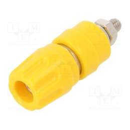 1 pcs x HIRSCHMANN T&M - PKI 10 A GE - Socket, 4mm banana, 35A, 30VAC, 60VDC, yellow, nickel plated, M4