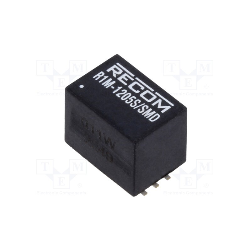 1 pcs x RECOM - R1M-1205S/SMD - Converter: DC/DC, 1W, Uin: 4.5÷18V, Uout: 5VDC, Iout: 200mA, SMD, R1M