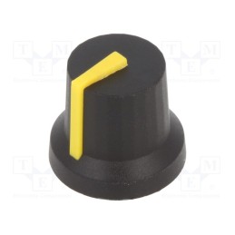 2 pcs x CLIFF - CL170845CR - Knob, with pointer, rubber,plastic, Øshaft: 6mm, Ø16.8x14.5mm