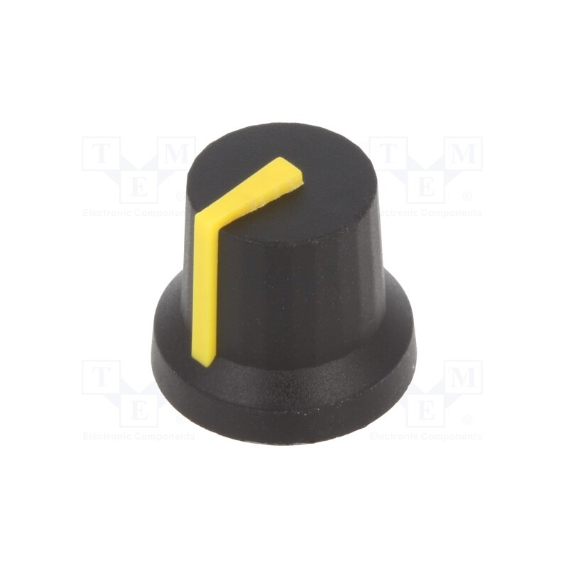 2 pcs x CLIFF - CL170845CR - Knob, with pointer, rubber,plastic, Øshaft: 6mm, Ø16.8x14.5mm