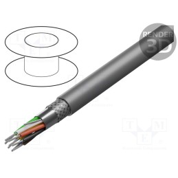 1 rol x ALPHA WIRE - B957084 GE321 - Wire, Pro-Tekt, 8x16AWG, Al-PET-Al foil,tinned copper braid, PVC