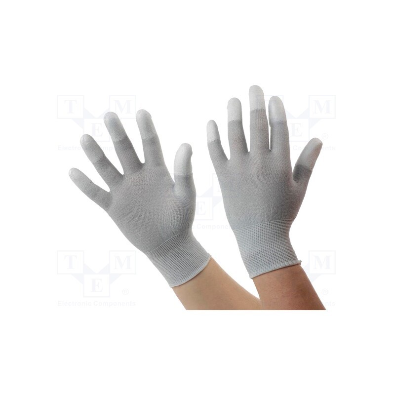 1 set x ANTISTAT - 109-0910 - Protective gloves, ESD, M, polyamide,polyurethane,carbon fiber