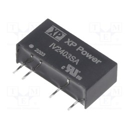 1 pcs x XP POWER - IV2403SA - Converter: DC/DC, 1W, Uin: 24V, Uout: 3.3VDC, Iout: 300mA, SIP, 80kHz