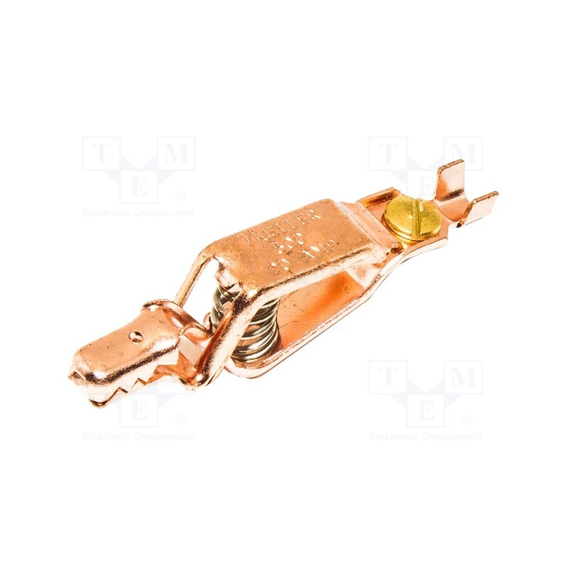 1 pcs x MUELLER ELECTRIC - BU-50C - Crocodile clip, 20A, Grip capac: max.12.7mm, Overall len: 57mm