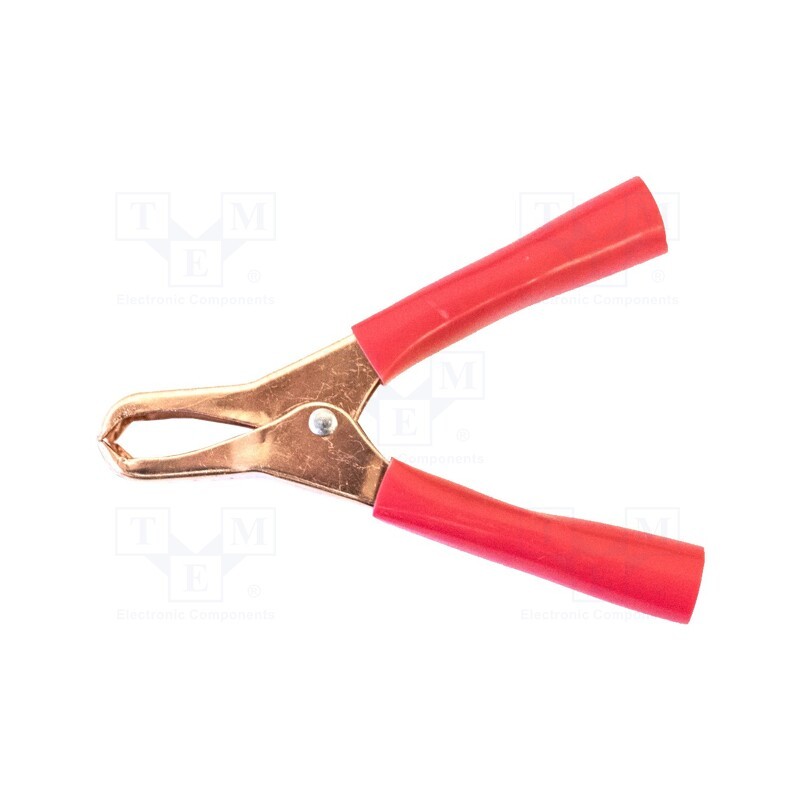 1 pcs x MUELLER ELECTRIC - BU-46M-2 - Crocodile clip, 75A, Grip capac: max.28mm, Overall len: 74mm, red
