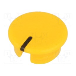 2 pcs x OKW - A4120104 - Cap, ABS, yellow, push-in, Pointer: black, round, A2520,A2620