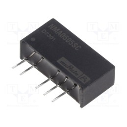 1 pcs x Murata Power Solutions - NMA0505SC - Converter: DC/DC, 1W, Uin: 4.5÷5.5V, Uout: 5VDC, Uout2: -5VDC, SIP