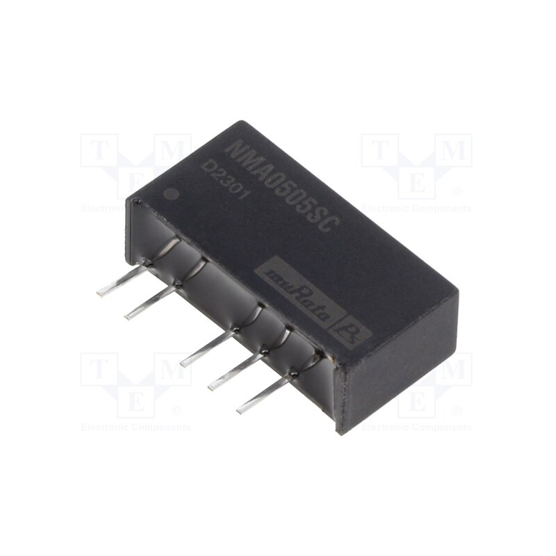 1 pcs x Murata Power Solutions - NMA0505SC - Converter: DC/DC, 1W, Uin: 4.5÷5.5V, Uout: 5VDC, Uout2: -5VDC, SIP