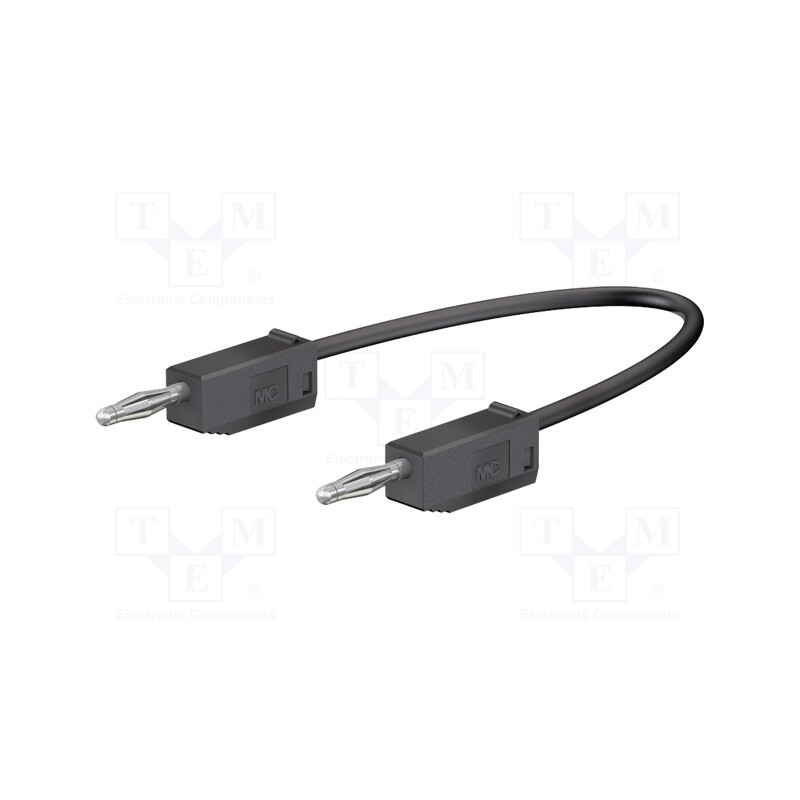 1 pcs x STu00c4UBLI - 28.0115-03021 - Test lead, 60VDC, 30VAC, 10A, banana plug 2mm,both sides, black