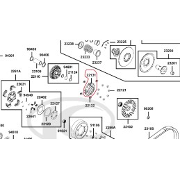 Kymco mxu uxv 500 550 variator plate drive