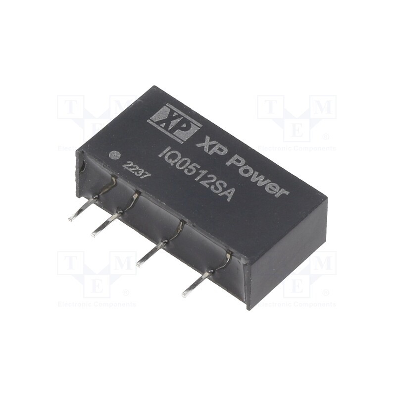 1 pcs x XP POWER - IQ0512SA - Converter: DC/DC, 1W, Uin: 5V, Uout: 12VDC, Iout: 83mA, SIP, 85kHz, THT