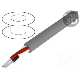 1 rol x ALPHA WIRE - 1892C SL005 - Wire, Alpha Essential C&C, 2x14AWG, unshielded, 300V, 30.5m, Cu