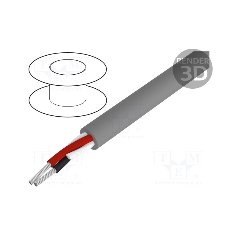 1 rol x ALPHA WIRE - 1892C SL005 - Wire, Alpha Essential C&C, 2x14AWG, unshielded, 300V, 30.5m, Cu
