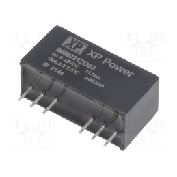 1 pcs x XP POWER - IMM0212D03 - Converter: DC/DC, 2W, Uin: 9÷18V, Uout: 3.3VDC, Uout2: -3.3VDC, SIP8