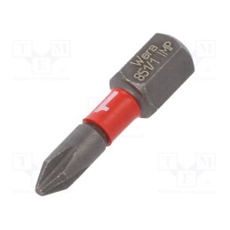 1 pcs x WERA - 5057615001 - Screwdriver bit, Phillips, PH1, Overall len: 25mm