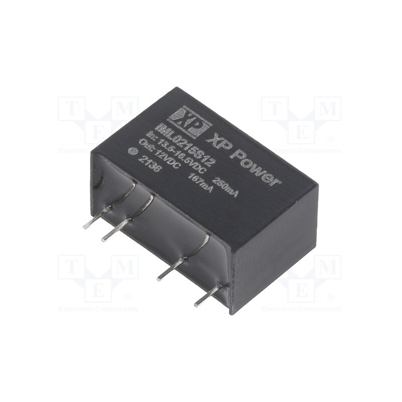 1 pcs x XP POWER - IML0215S12 - Converter: DC/DC, 2W, Uin: 13.5÷16.5V, Uout: 12VDC, Iout: 167mA, SIP7