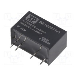 1 pcs x XP POWER - IML0205S3V3 - Converter: DC/DC, 2W, Uin: 4.5÷5.5V, Uout: 3.3VDC, Iout: 600mA, SIP7