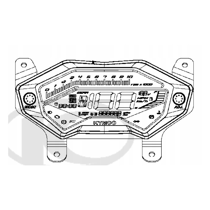 Kymco mxu 700 37200 agb8 e00 instrument cluster counter