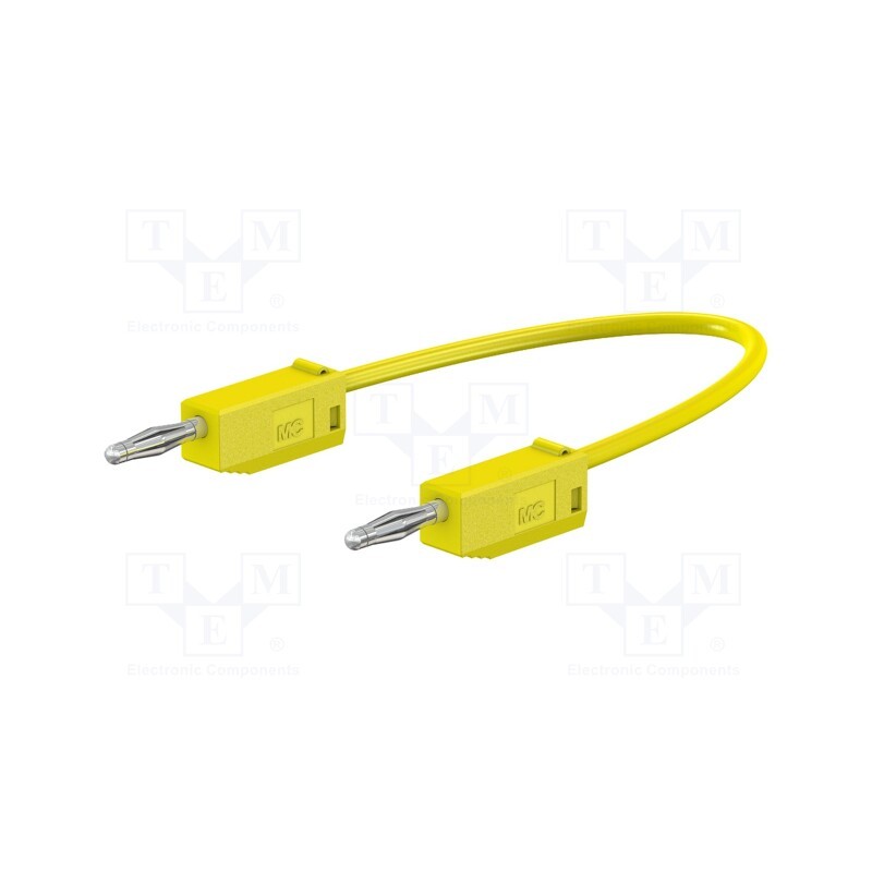 1 pcs x STu00c4UBLI - 28.0115-03024 - Test lead, 60VDC, 30VAC, 10A, banana plug 2mm,both sides, yellow
