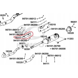 Housing, muffler cover, Kymco MXU 500 Oska