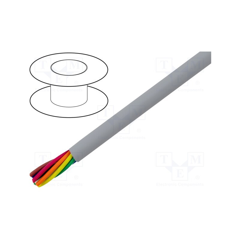 1 rol x ALPHA WIRE - 78008 SL005 - Wire, EcoCable Mini, 8x28AWG, unshielded, 300V, 30.5m, Cu, stranded