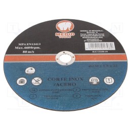 1 pcs x MEDID - CI23018 - Cutting wheel, Ø: 230mm, Øhole: 22mm, Disc thick: 1.8mm