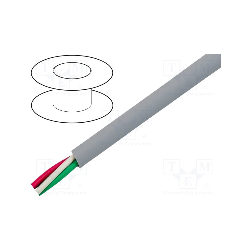 1 rol x ALPHA WIRE - 78004 SL001 - Wire, EcoCable Mini, 4x28AWG, unshielded, 300V, 305m, Cu, stranded