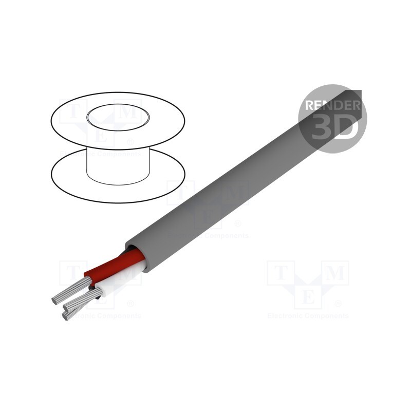 1 rol x ALPHA WIRE - 78003 SL001 - Wire, EcoCable Mini, 3x28AWG, unshielded, 300V, 305m, Cu, stranded