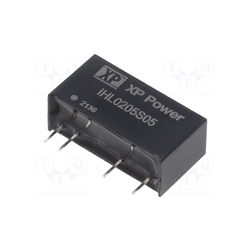 1 pcs x XP POWER - IHL0205S05 - Converter: DC/DC, 2W, Uin: 4.5÷5.5V, Uout: 5VDC, Iout: 400mA, SIP7