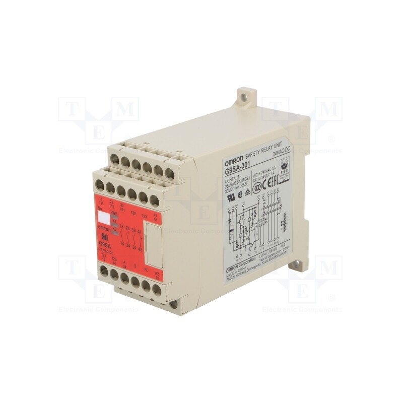 1 pcs x OMRON - G9SA-301 24AC/DC - Module: safety relay, G9SA, 24VAC, 24VDC, IN: 2, -20÷55°C