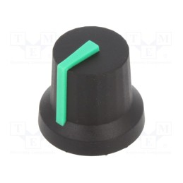 2 pcs x CLIFF - CL170847CR - Knob, with pointer, rubber,plastic, Øshaft: 6mm, Ø16.8x14.5mm