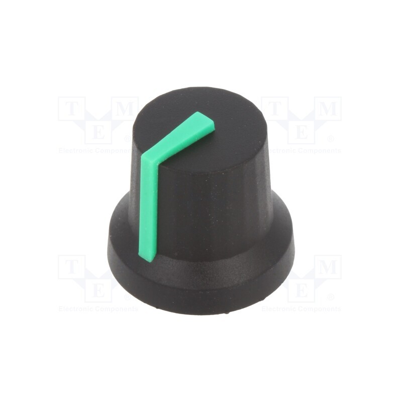 2 pcs x CLIFF - CL170847CR - Knob, with pointer, rubber,plastic, Øshaft: 6mm, Ø16.8x14.5mm