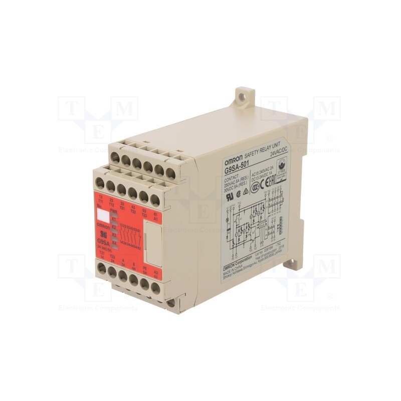 1 pcs x OMRON - G9SA-501 24AC/DC - Module: safety relay, G9SA, 24VAC, 24VDC, IN: 2, -20÷55°C